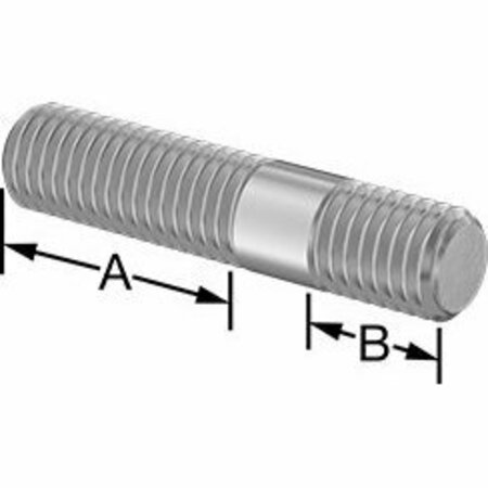 BSC PREFERRED Threaded on Both Ends Stud 316 Stainless Steel M10 x 1.5mm Size 26mm and 12mm Thread Len 47mm Long 5580N134